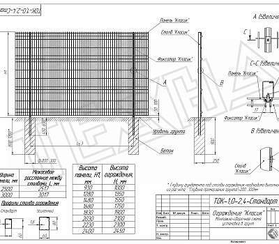 Чертеж №4 3Д Забор Классик